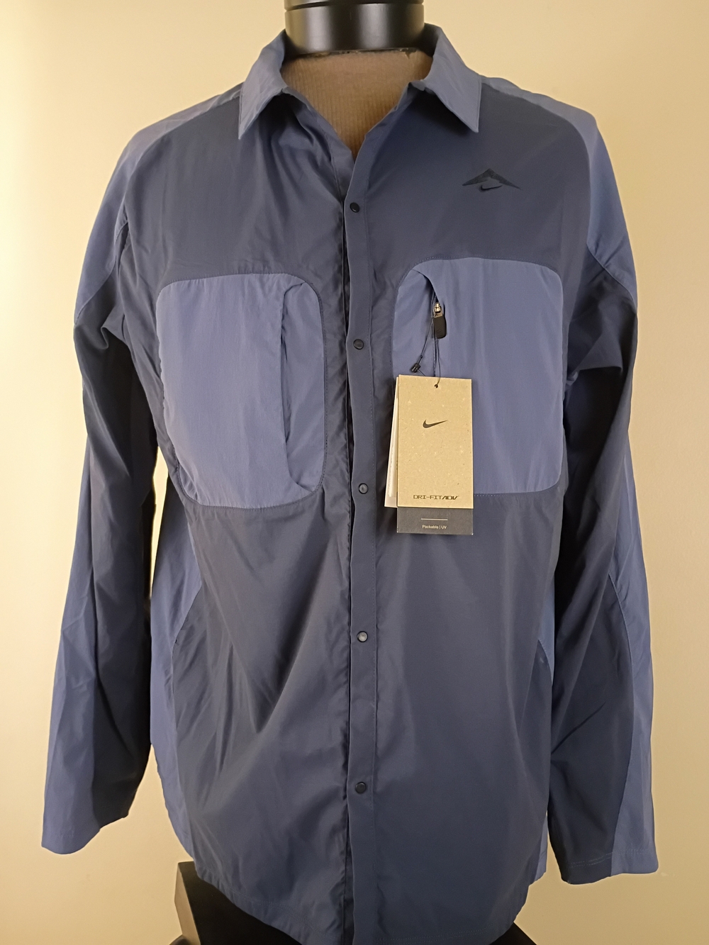 Nike Trail UPF 40+ DRI-FIT ADV UV Running Shirt HJ5079-437 -NWT Men's Large $120